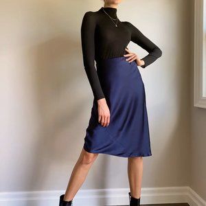 Aritzia Wilfred Only Slip Skirt - Classic Navy (Size 4)